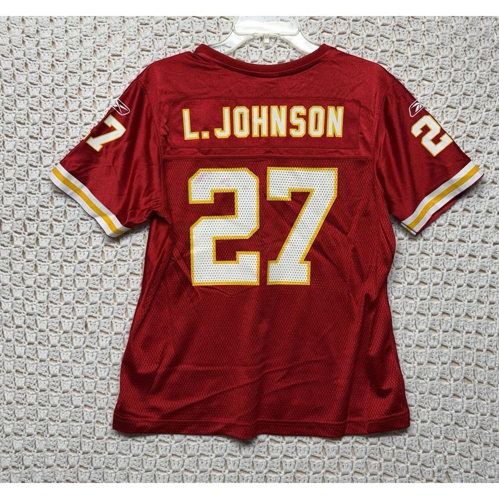 NFL-Reebok-Kansas City Chiefs-Larry Johnson #27 Jersey - Youth Sz L Red V Neck